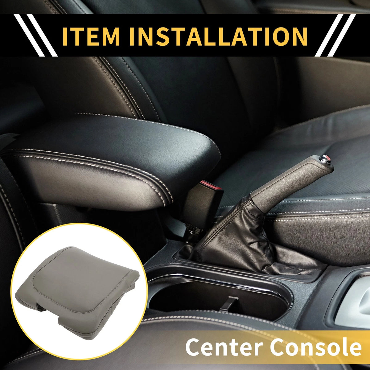 Center Console Armrest Cover Replacement for Dodge Ram Microfiber Leather (2009–2025)