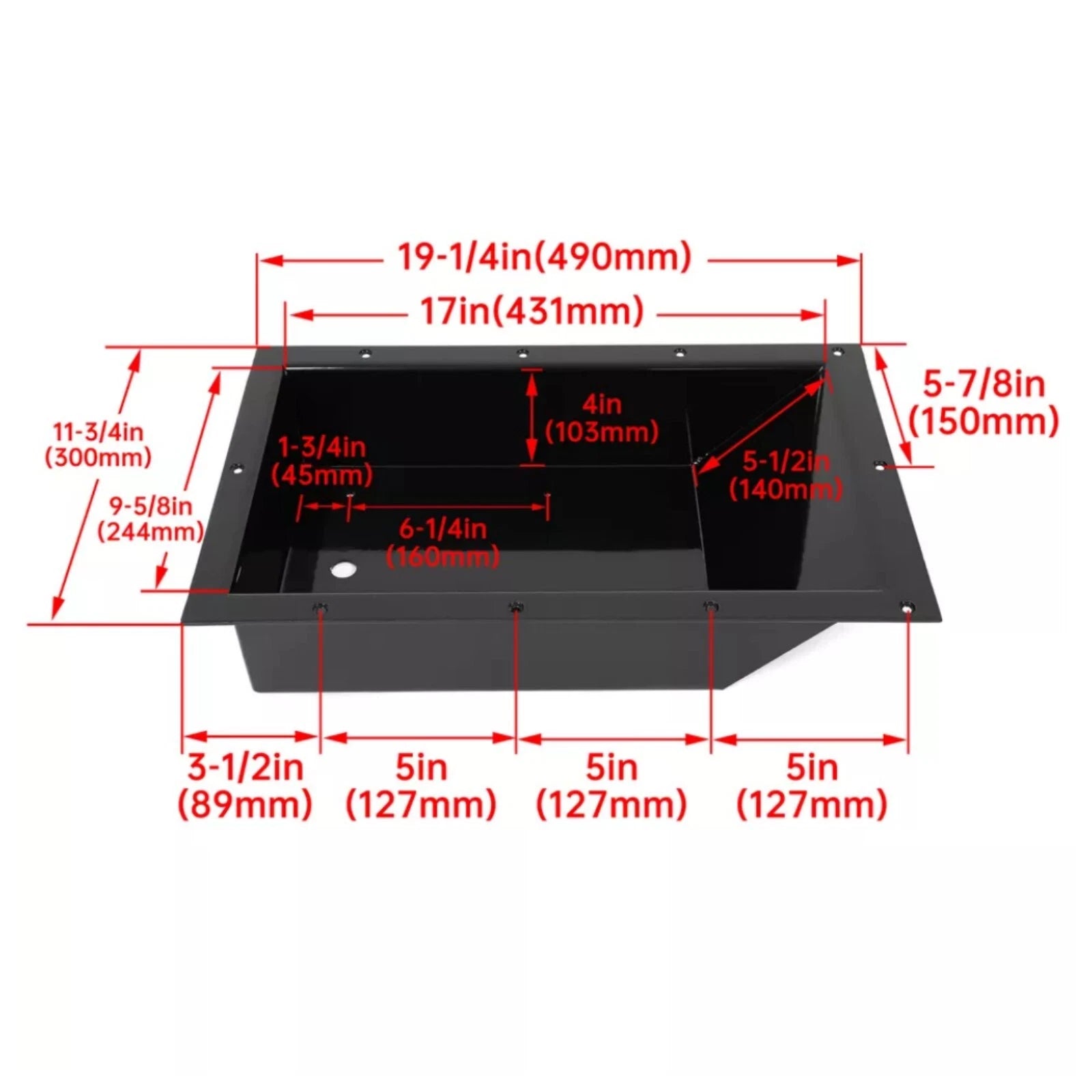 Recessed Trolling Motor Foot Pedal Pan for Minn Kota 100RTMP