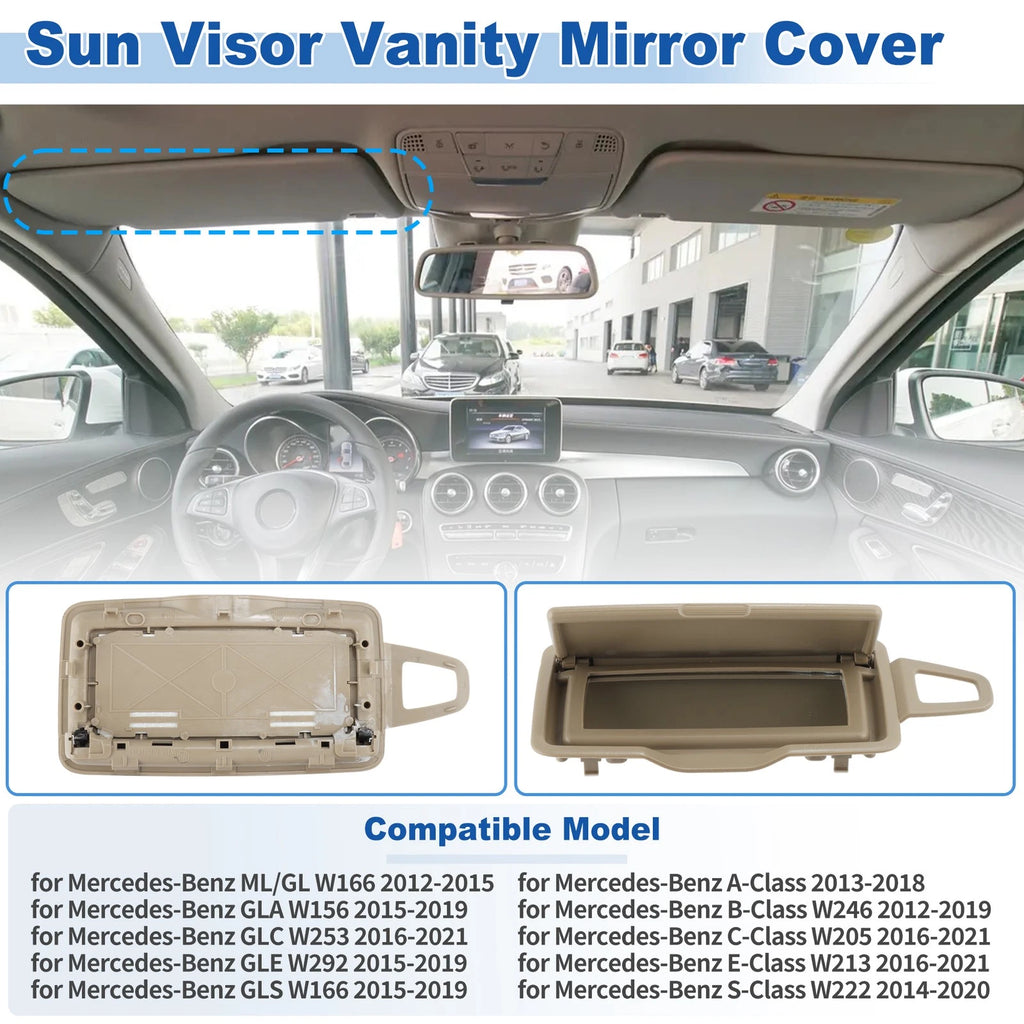 Left Sun Visor Vanity Mirror Cover Replacement for Mercedes-Benz GLA W156 (2015–2019)