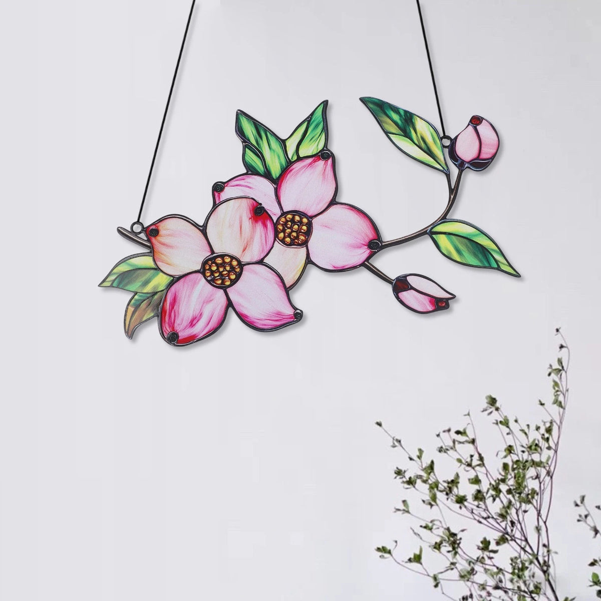 Colorful Flower Metal Wall Hanging with Suction Cup Display