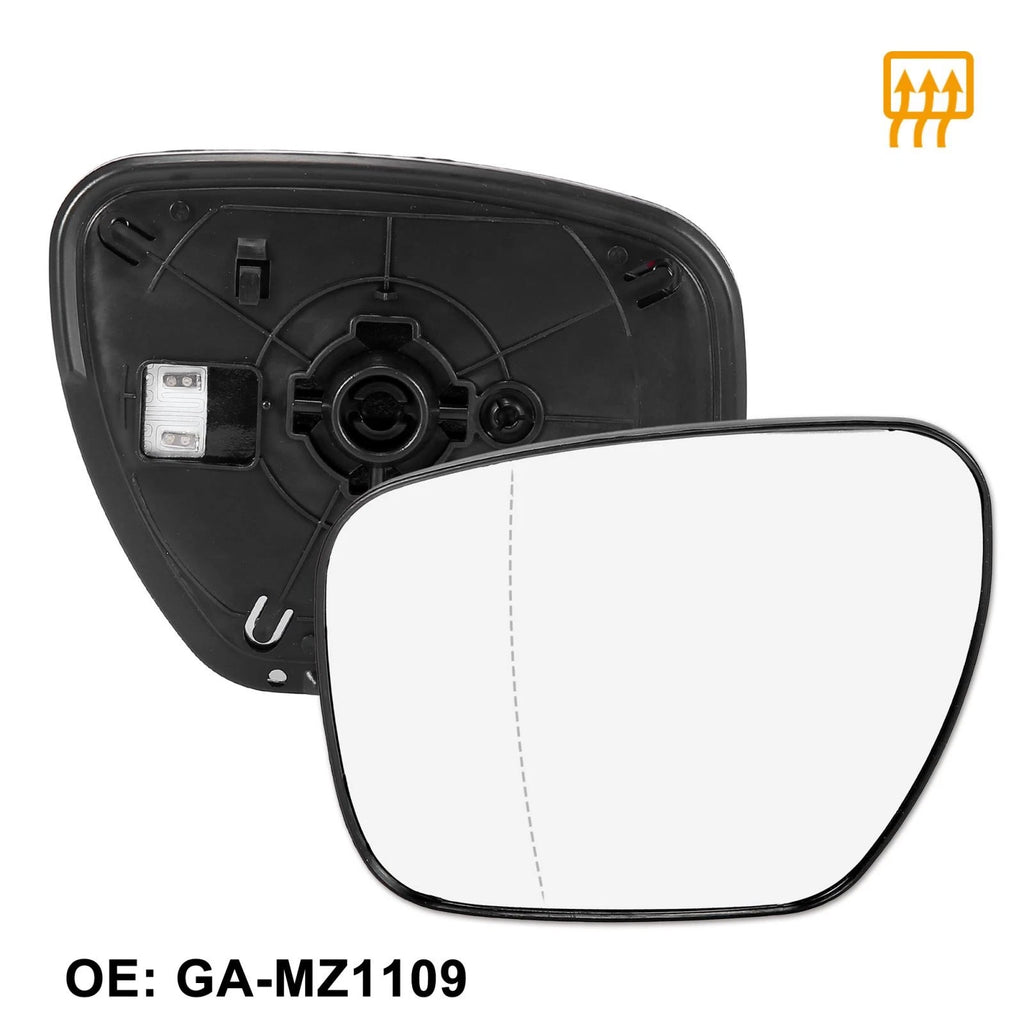 Heated Mirror Glass Replacement Left Side with Backing for Mazda CX-7 CX-9 (2010–2015)