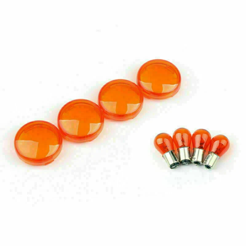 4X Turn Signal Lens Bulbs for Softail Dyna Sportsters (2002–Present) Orange T9
