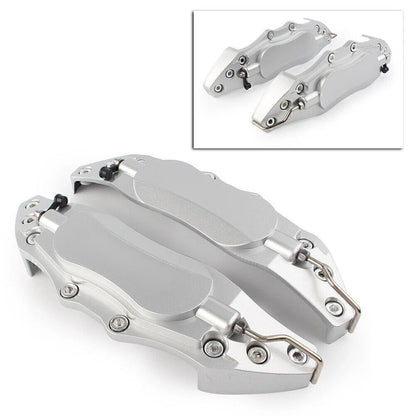 2X Front Rear Disc Brake Caliper Covers for Universal Fit 18" Wheel Silver