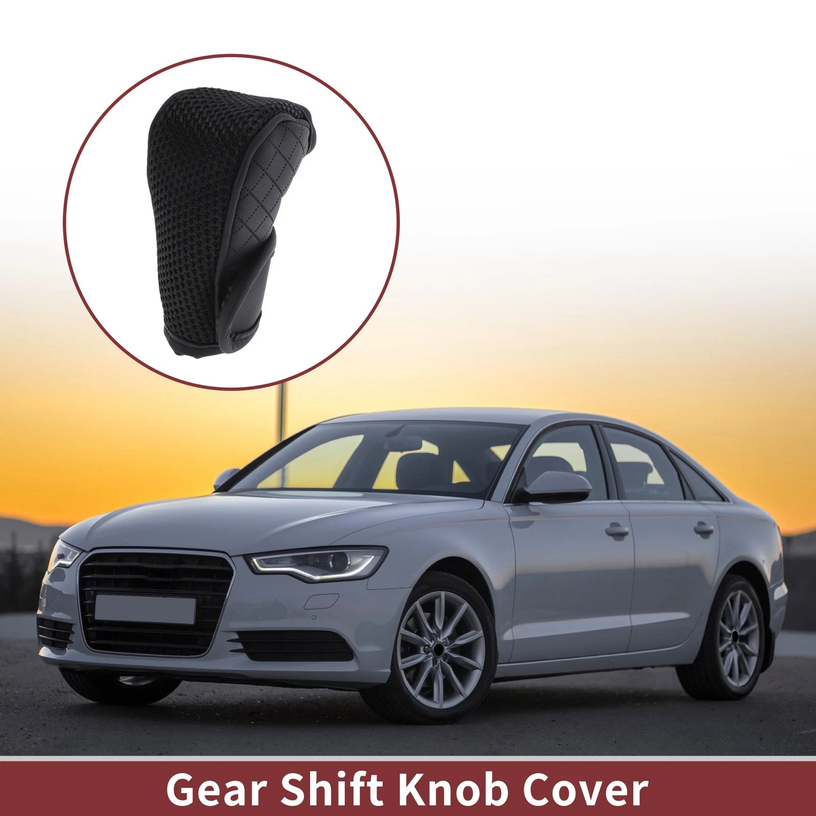 Gear Shift Knob Cover for Car SUV RV Hook and Loop Style Black