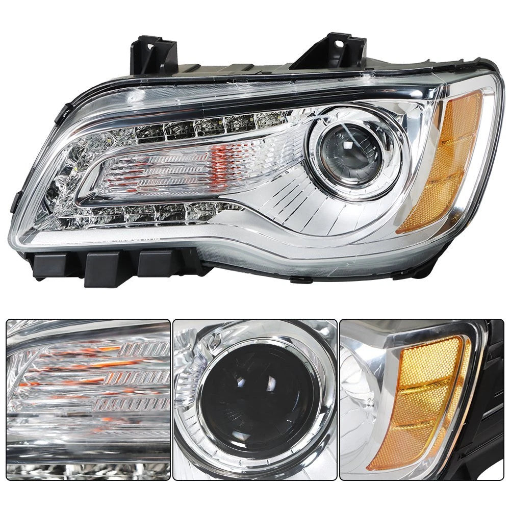 Headlight Assembly for Chrysler 300 (2011–2014) Left Driver Side Halogen