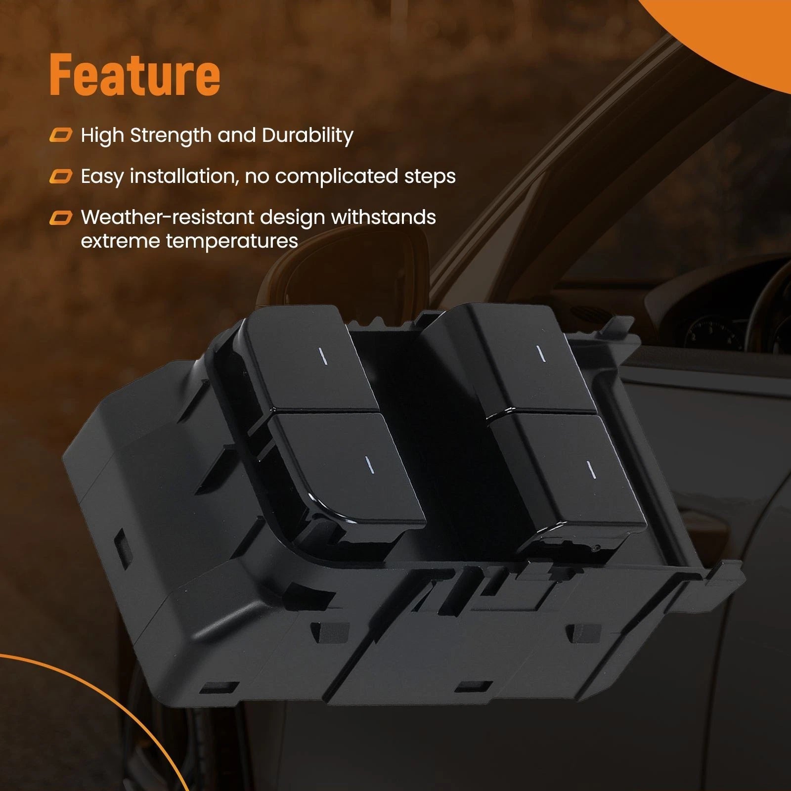 Power Window Switch Front Left for Tesla Model 3 (2016–2020) 108103701F 6 Pins