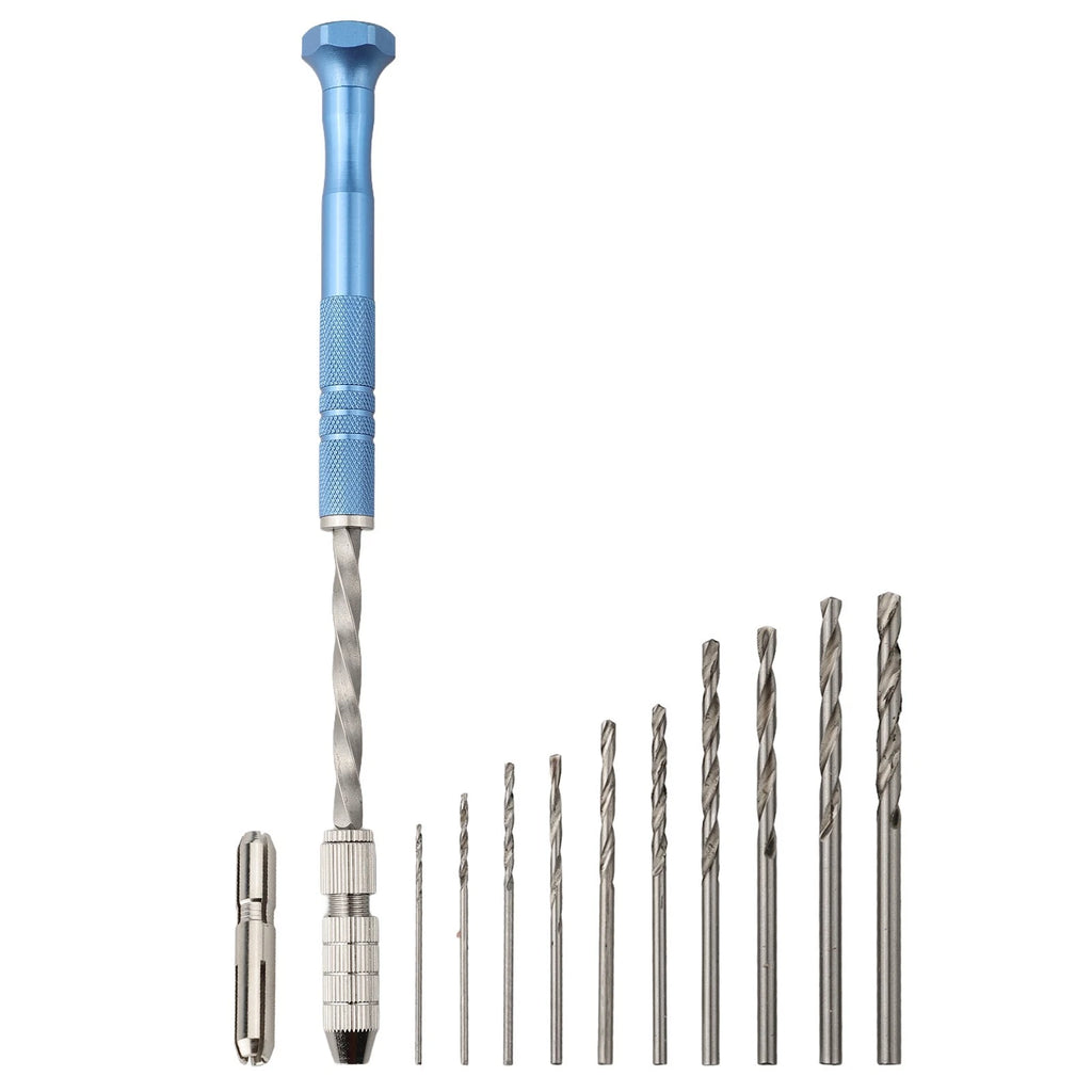 Lightweight Extended Length Hand Drill in Blue Finish