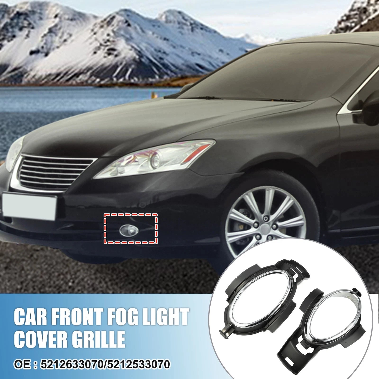 Front Fog Light Grille Cover Trim Pair Replacement for Lexus ES350 (2019–2023)