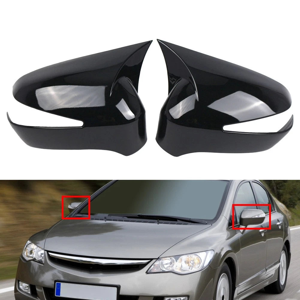 Gloss Black Side Rear View Mirror Cover Cap for Honda Civic (2006–2011)