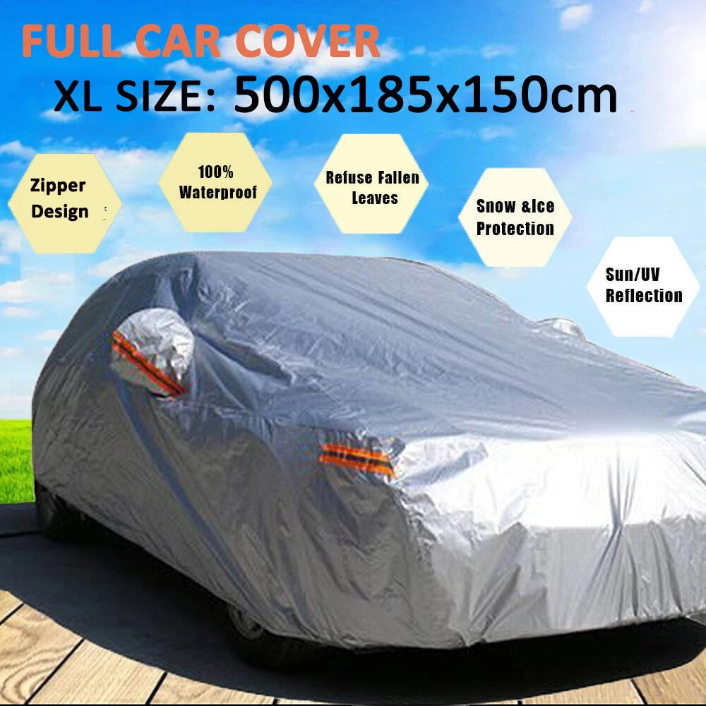 Full Car Cover for Universal Fit (Waterproof, Rain, Dust Protector)