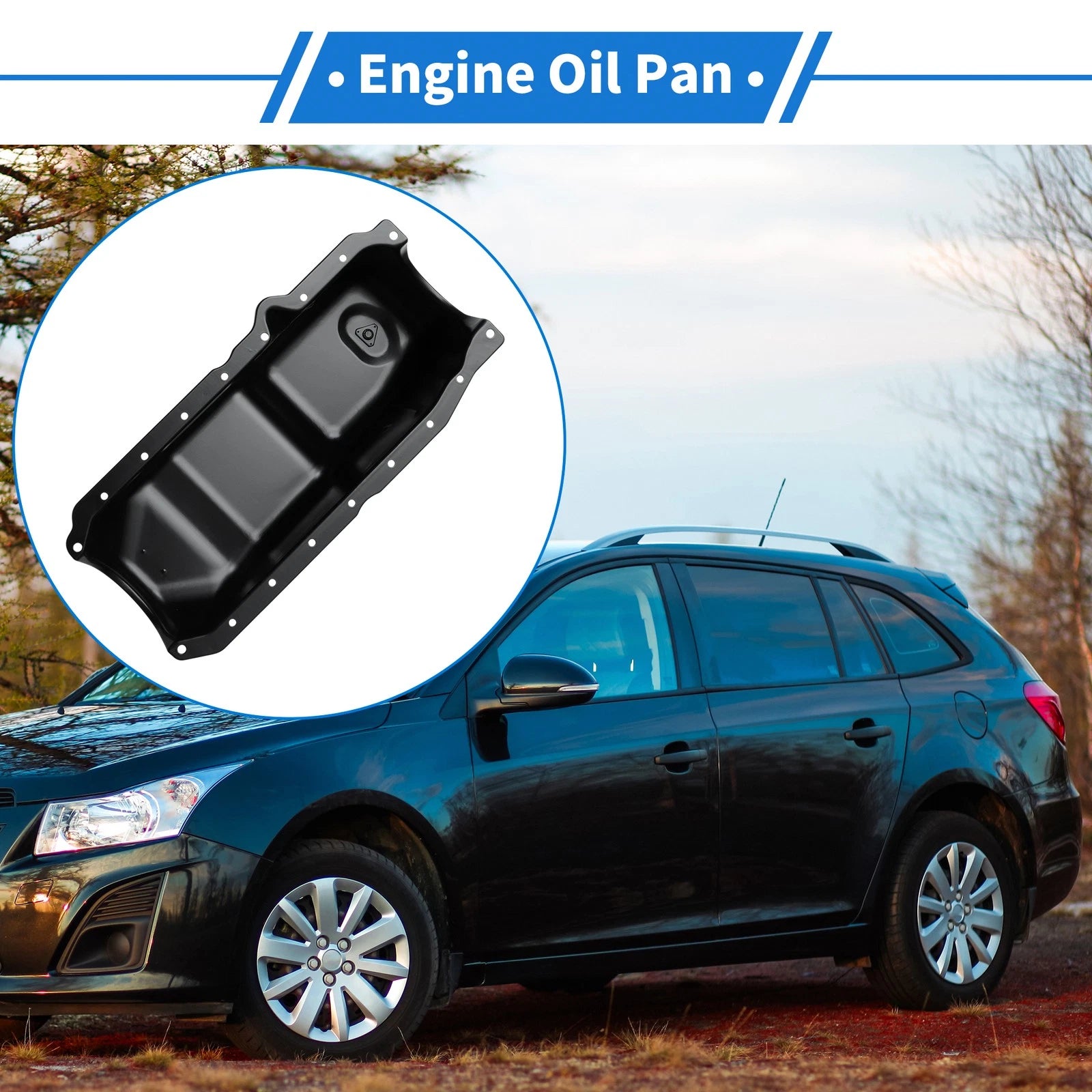 Engine Oil Pan Replacement for Chevrolet C1500 (1991–1999) Steel Black