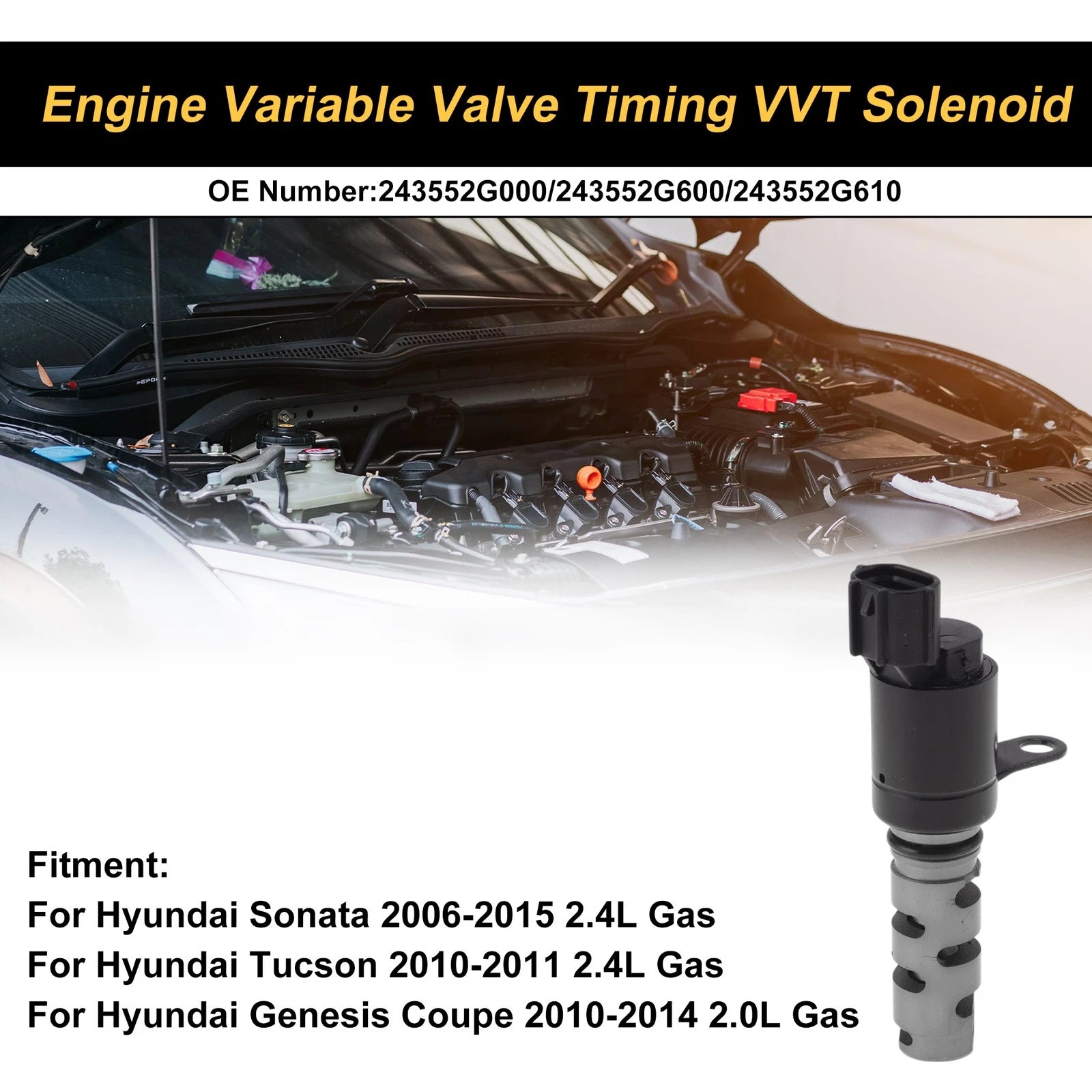 Engine Variable Valve Timing VVT Solenoid for Hyundai Sonata (2006–2015)