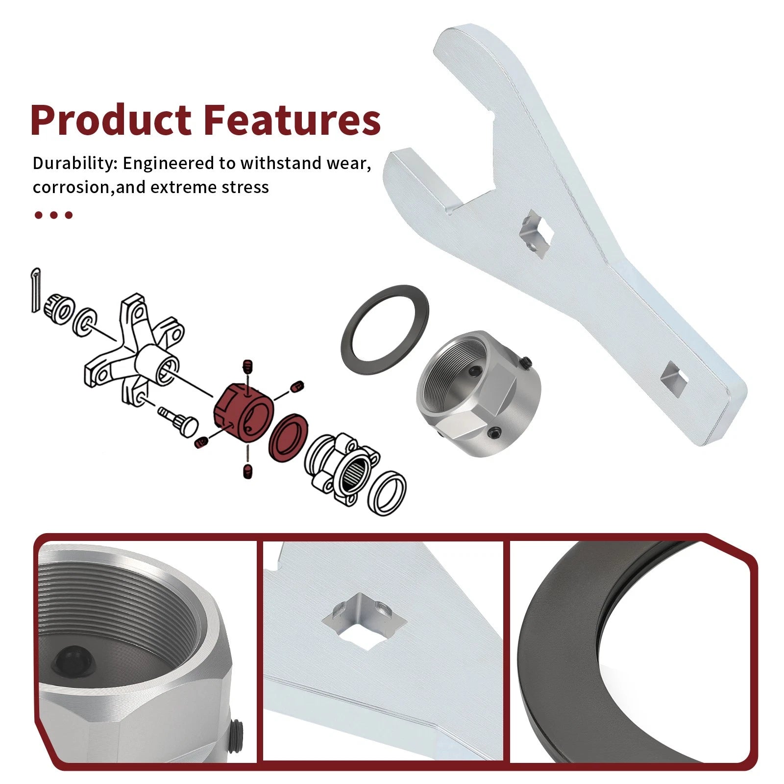 Rear Axle Lock Nut & Wrench Tool 46mm for Yamaha YFZ450R (2009–2024)