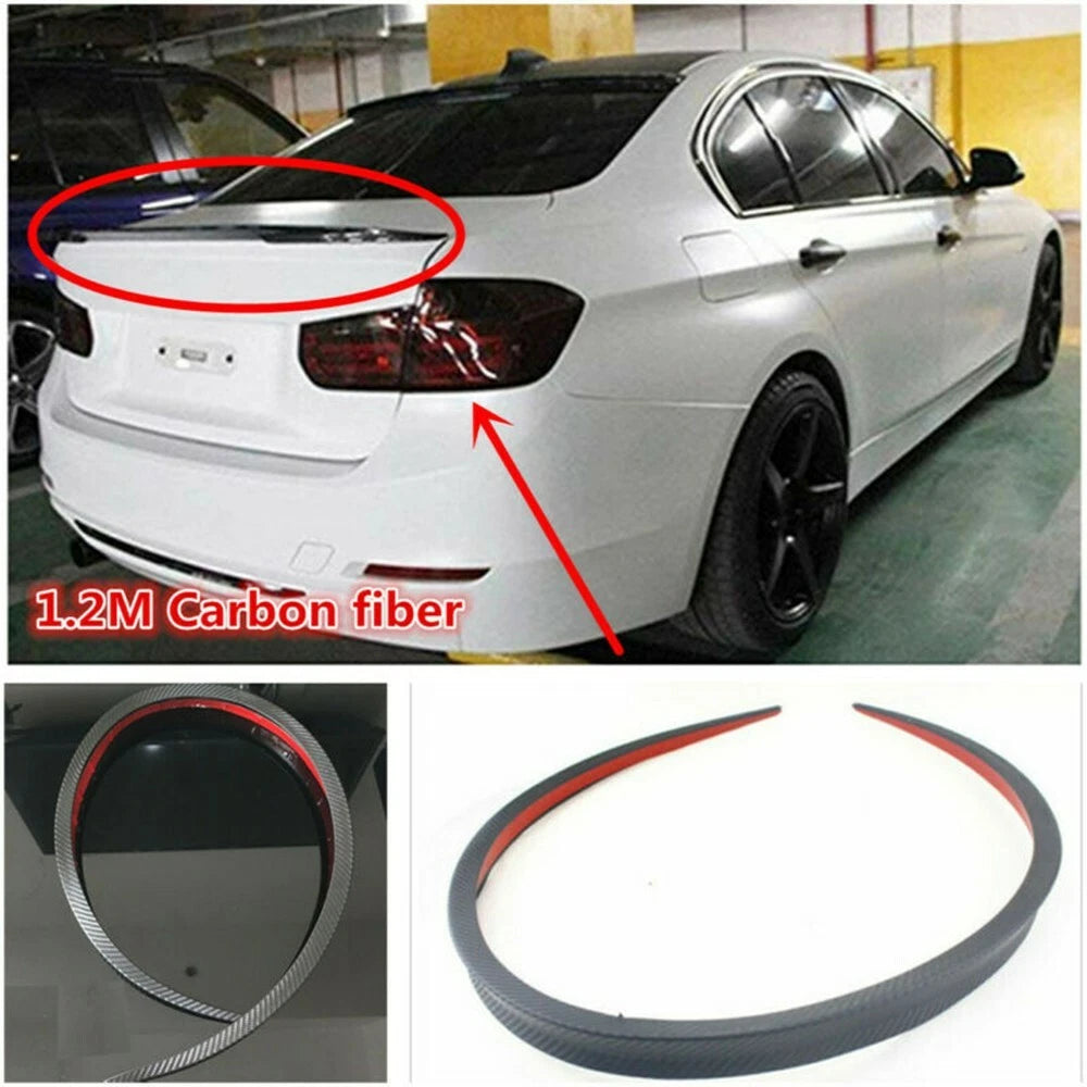 Universal 1.2M Black Soft PU Rear Boot Trunk Spoiler Lip Wing Trim