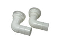 2X 90 Degree Plastic Thru Hull for Boat (1.5in, White)