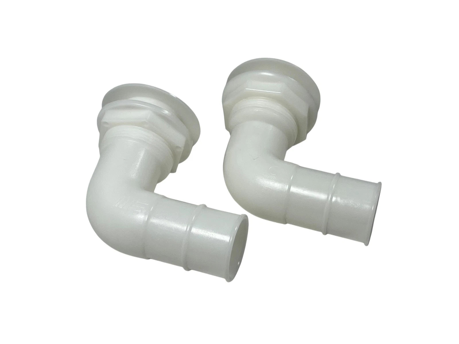 2X 90 Degree Plastic Thru Hull for Boat (1.5in, White)