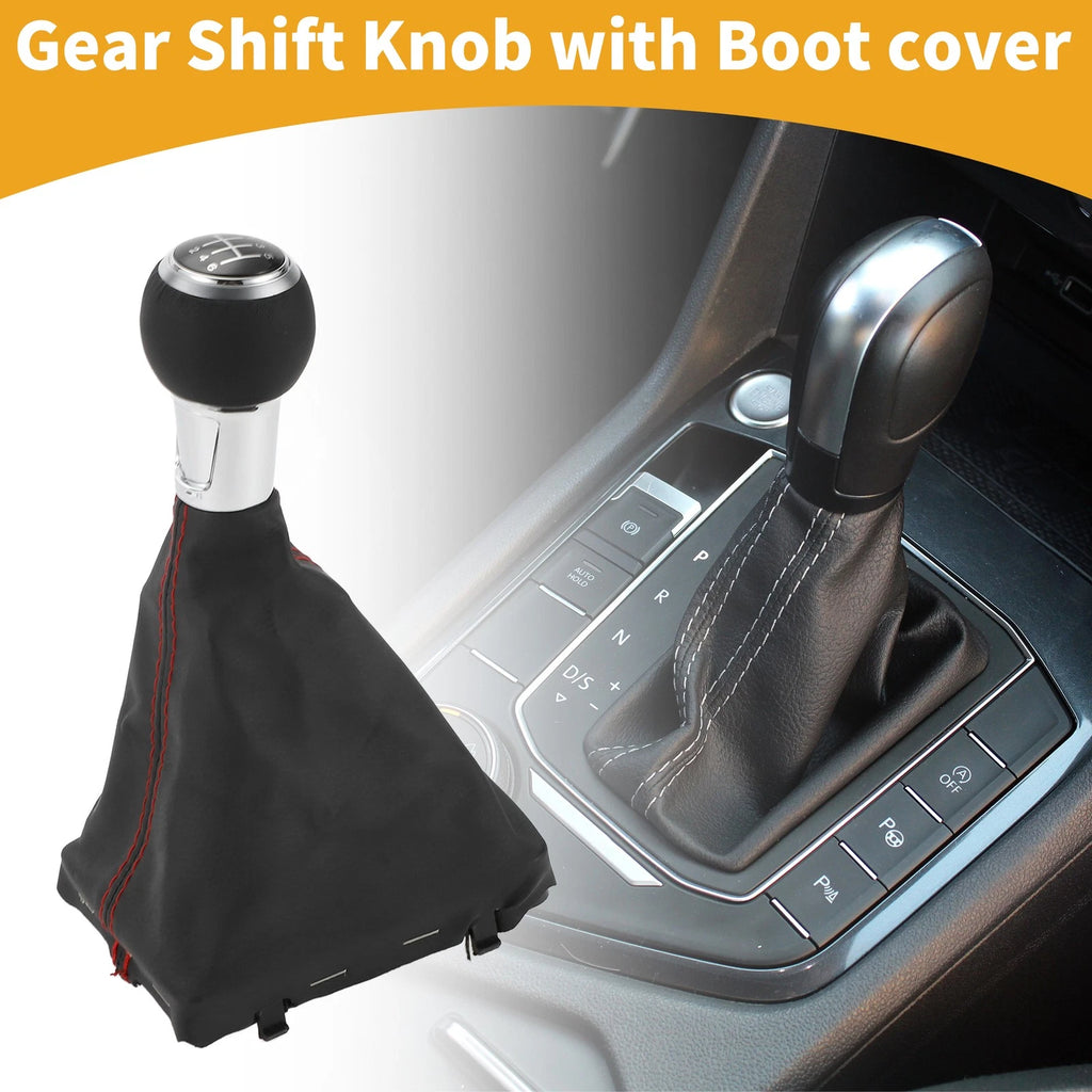 6 Speed Manual Shift Knob Replacement with Boot Cover for Audi A3 (2005–2013)