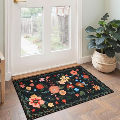 Washable Plush Doormat Floral Pattern for American Style (40x60cm)