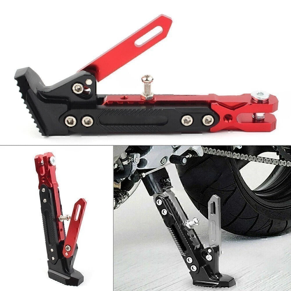 Adjustable Kickstand Foot for Motorcycle (Non-slip, Red)