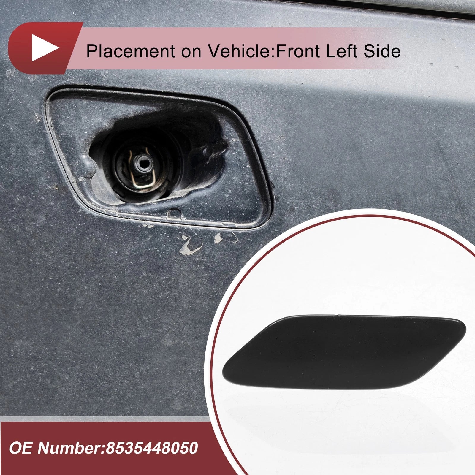 Front Left Washer Nozzle Cover Cap for Lexus RX350 (2019–2022) Unpainted