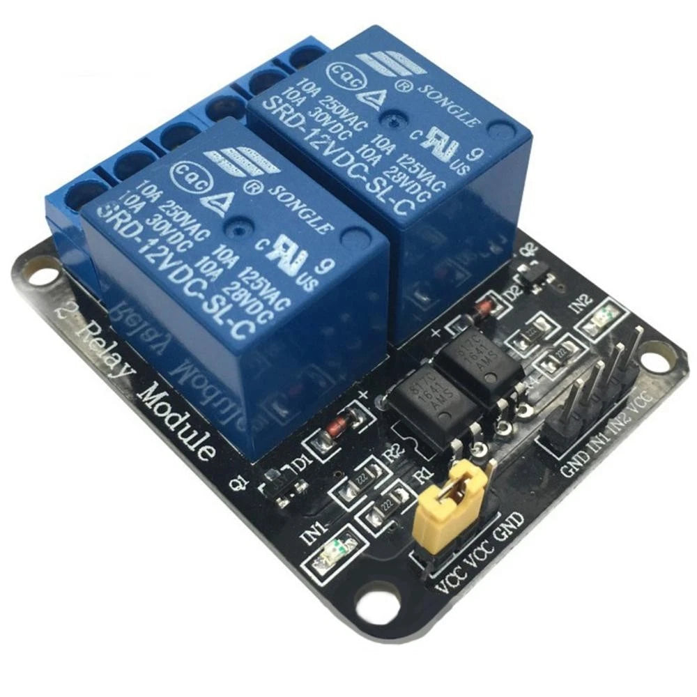 2 Way 2CH Relay Module 5V for MCU Expansion Board (Optocoupler Protection)