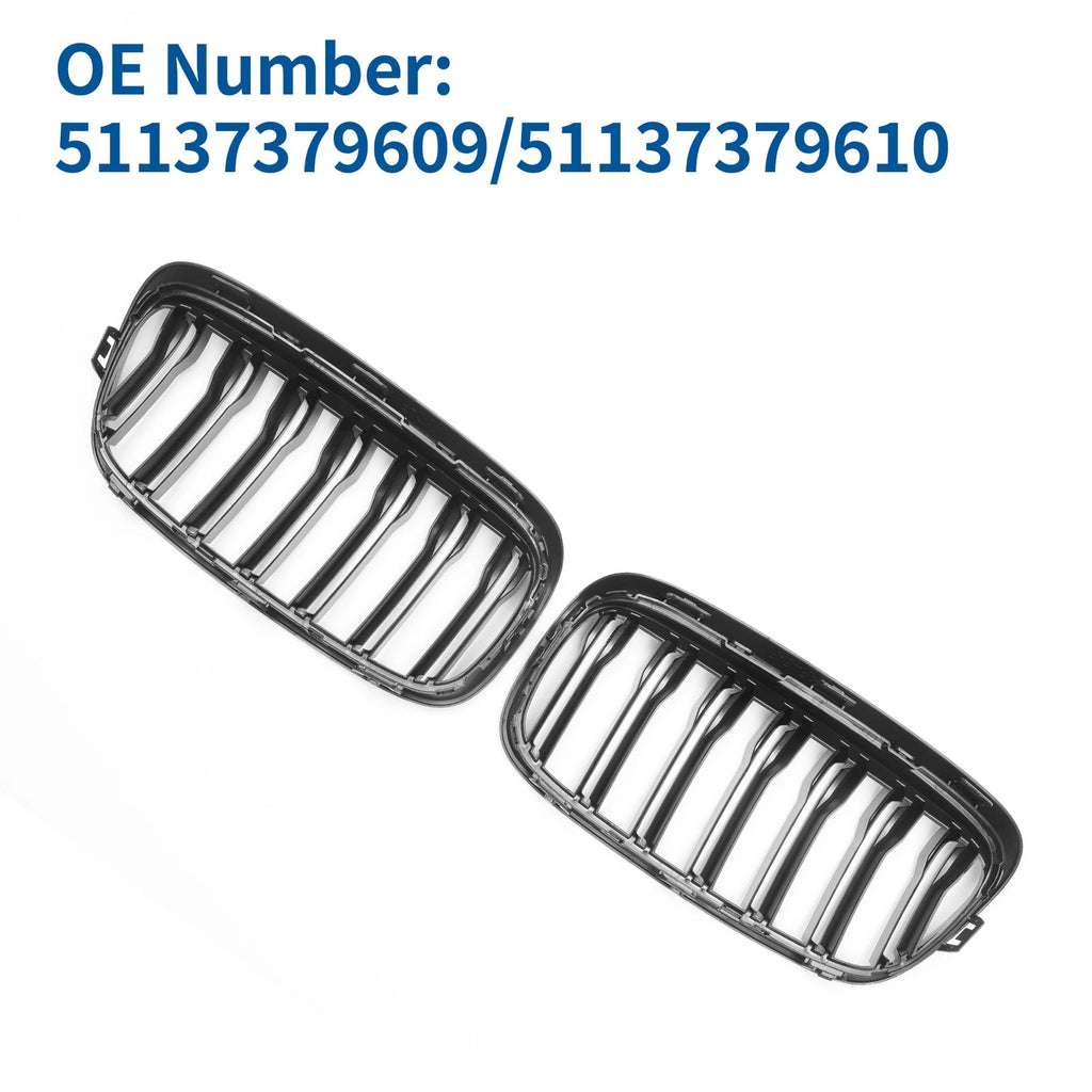 Pair Front Upper Bumper Grille for BMW 2 Series ActiveTourer (2014–2021)