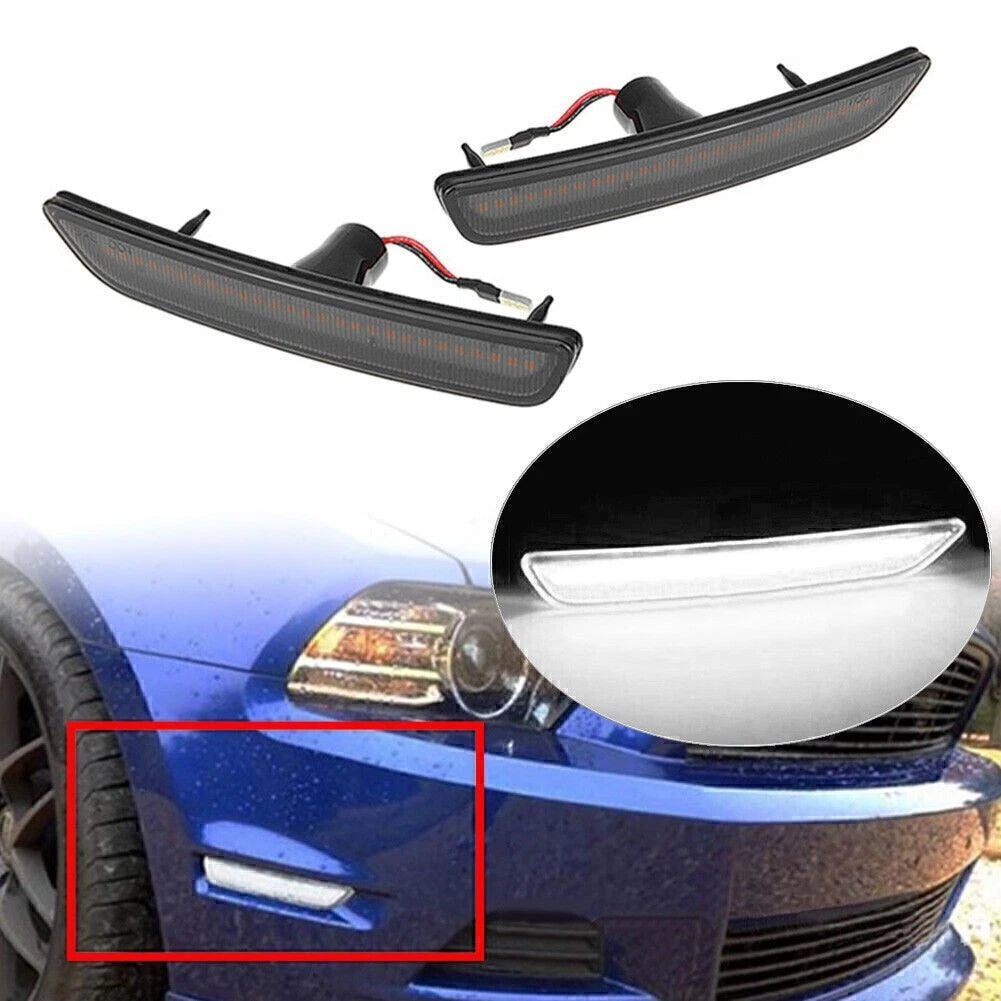 2X LED Front Side Marker Lights for Ford Mustang (2010–2014)