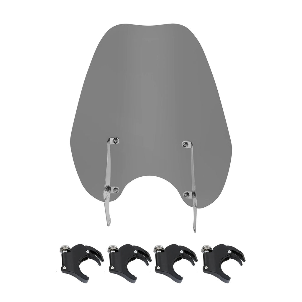 Smoke Windshield & Bracket & 49mm Clamps for Harley Dyna Softail