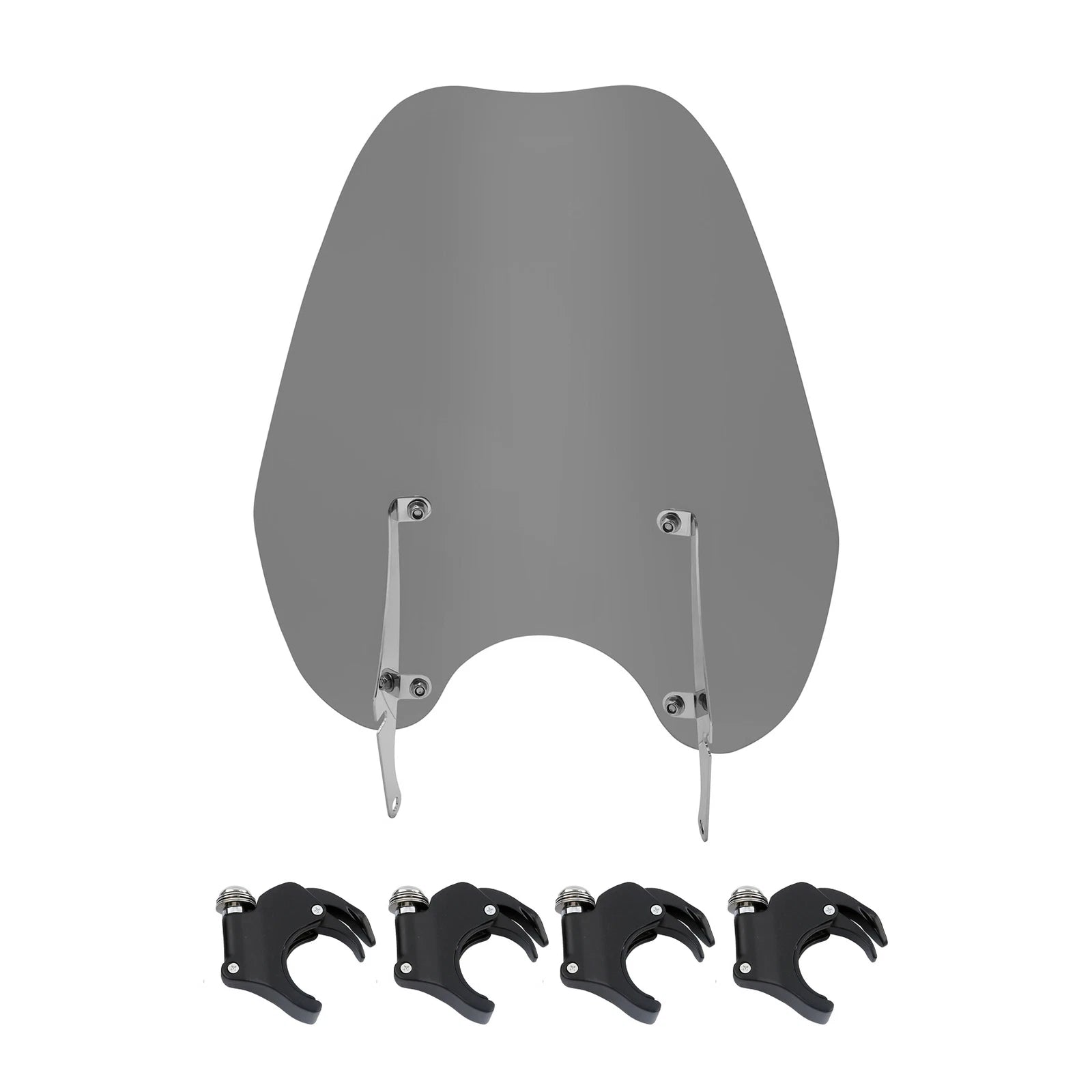 Smoke Windshield & Bracket & 49mm Clamps for Harley Dyna Softail
