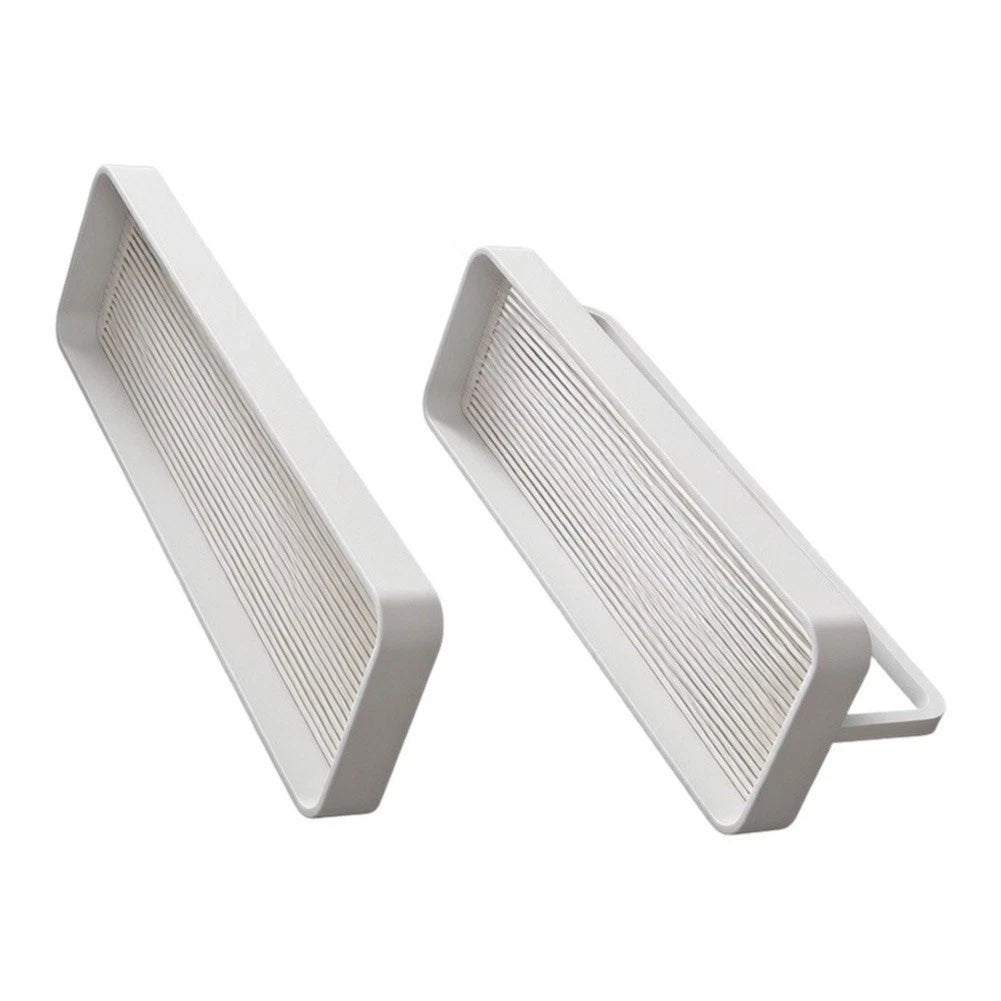 2X White Bathroom Storage Rack No Drilling Needed Towel Organizer