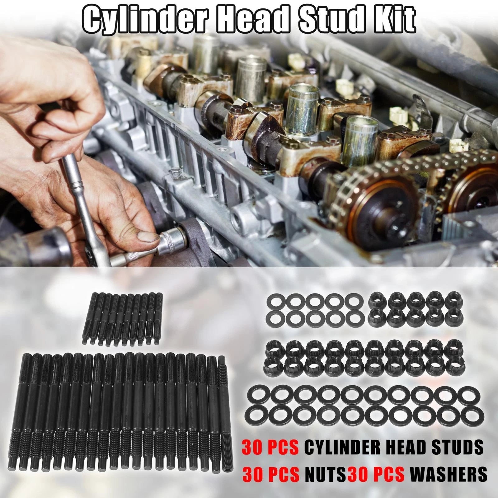 Cylinder Head Stud Kit for Chevy LS1 LS6 5.3L 5.7L 6.0L Engine (2004–2006)