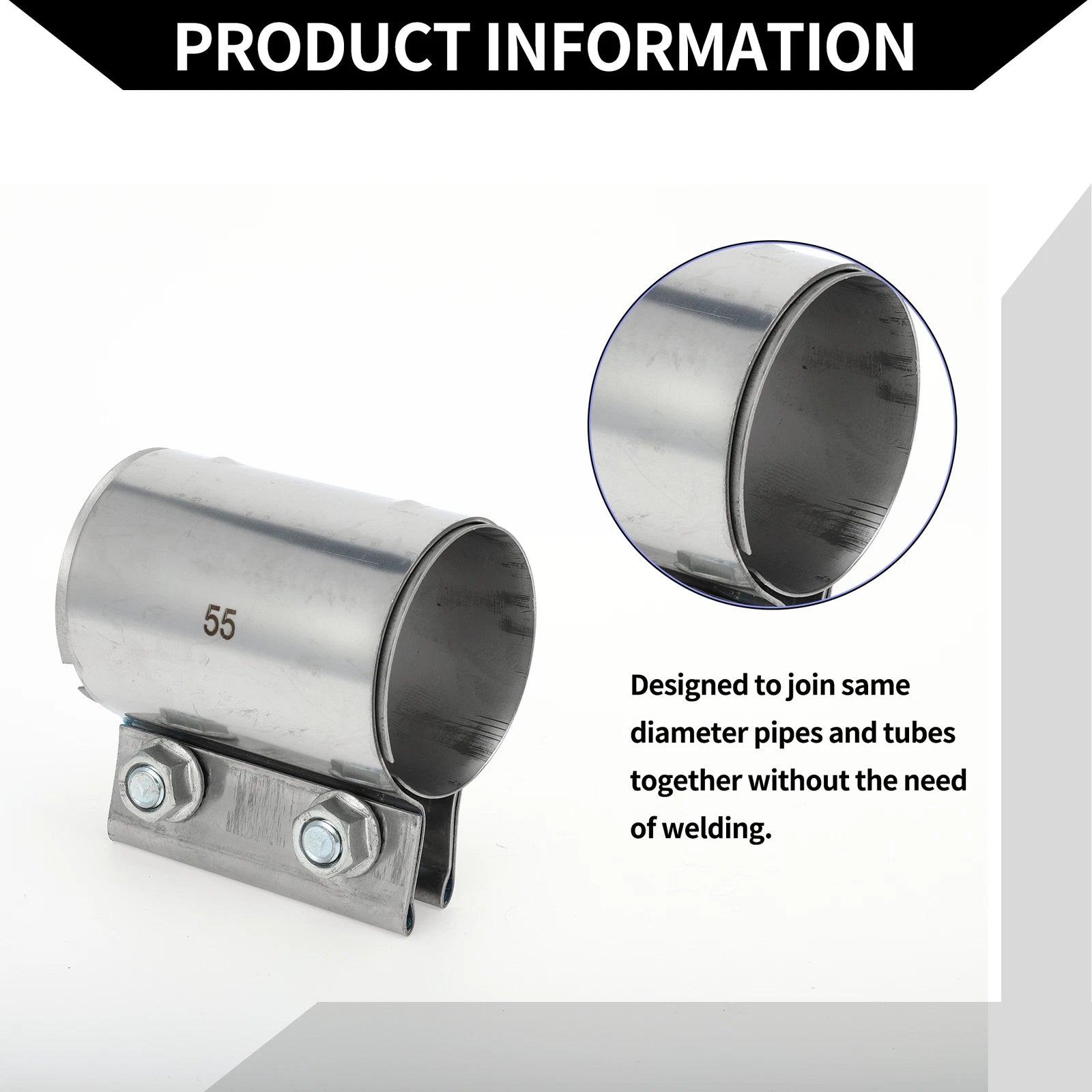 Exhaust Pipe Clamp for Car (2.17" 87mm)