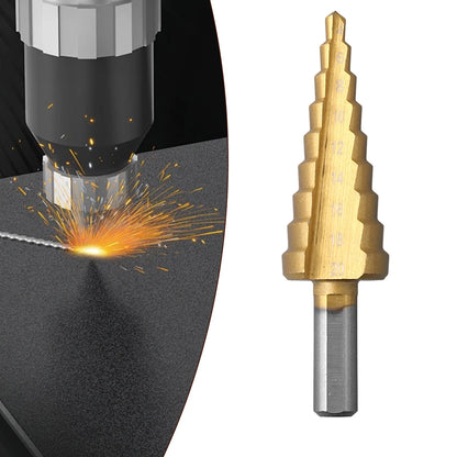 Set of 4 Step Cone Drill Bit Hole Cutter for Steel and Wood