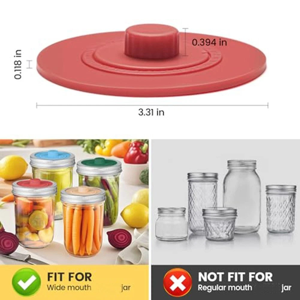 Fermentation Lids for Wide Mouth Jars (Airtight Seal, Smart Date Setting)