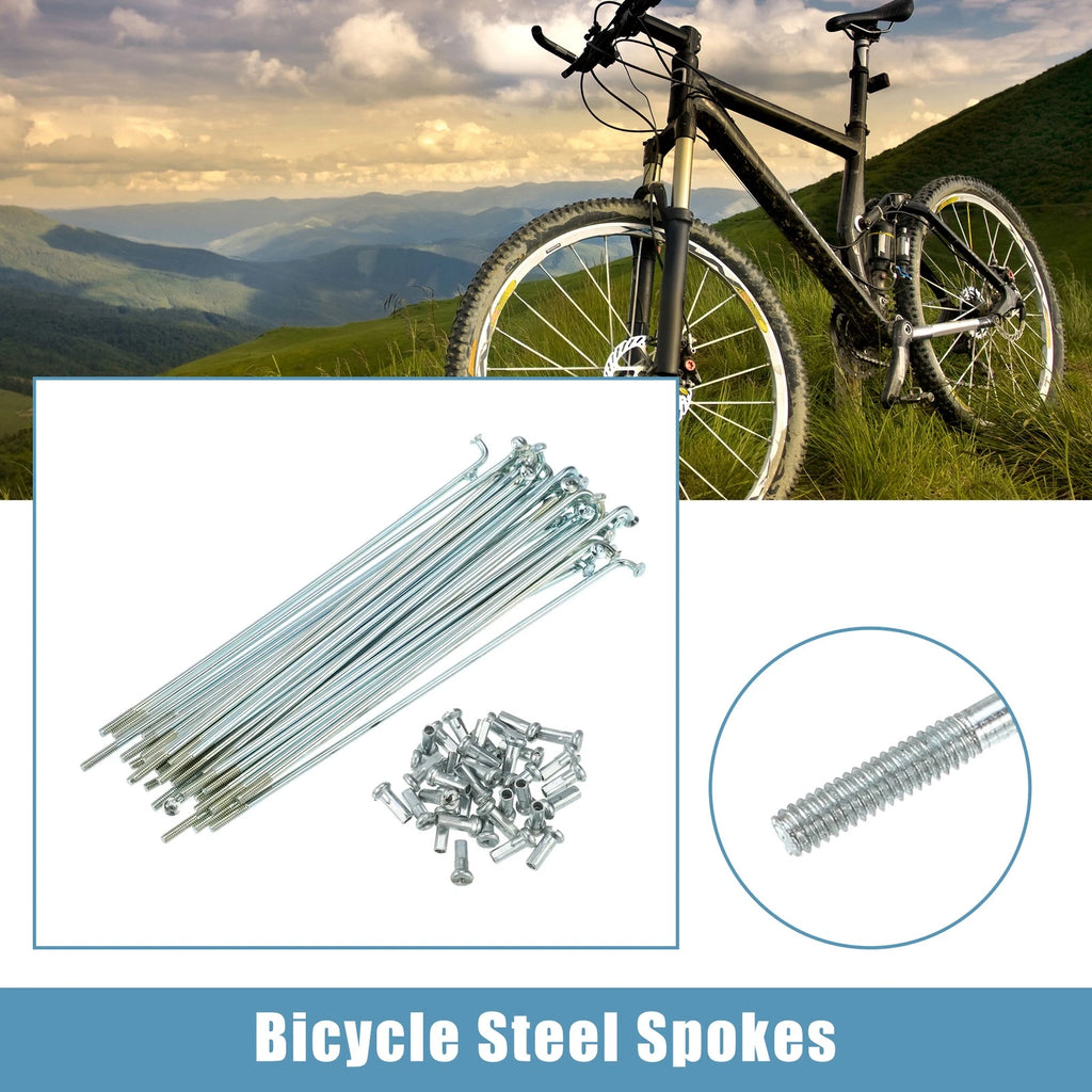 14G J Bend Bicycle Steel Spokes Set with Nipples for 115mm Wheels (36)