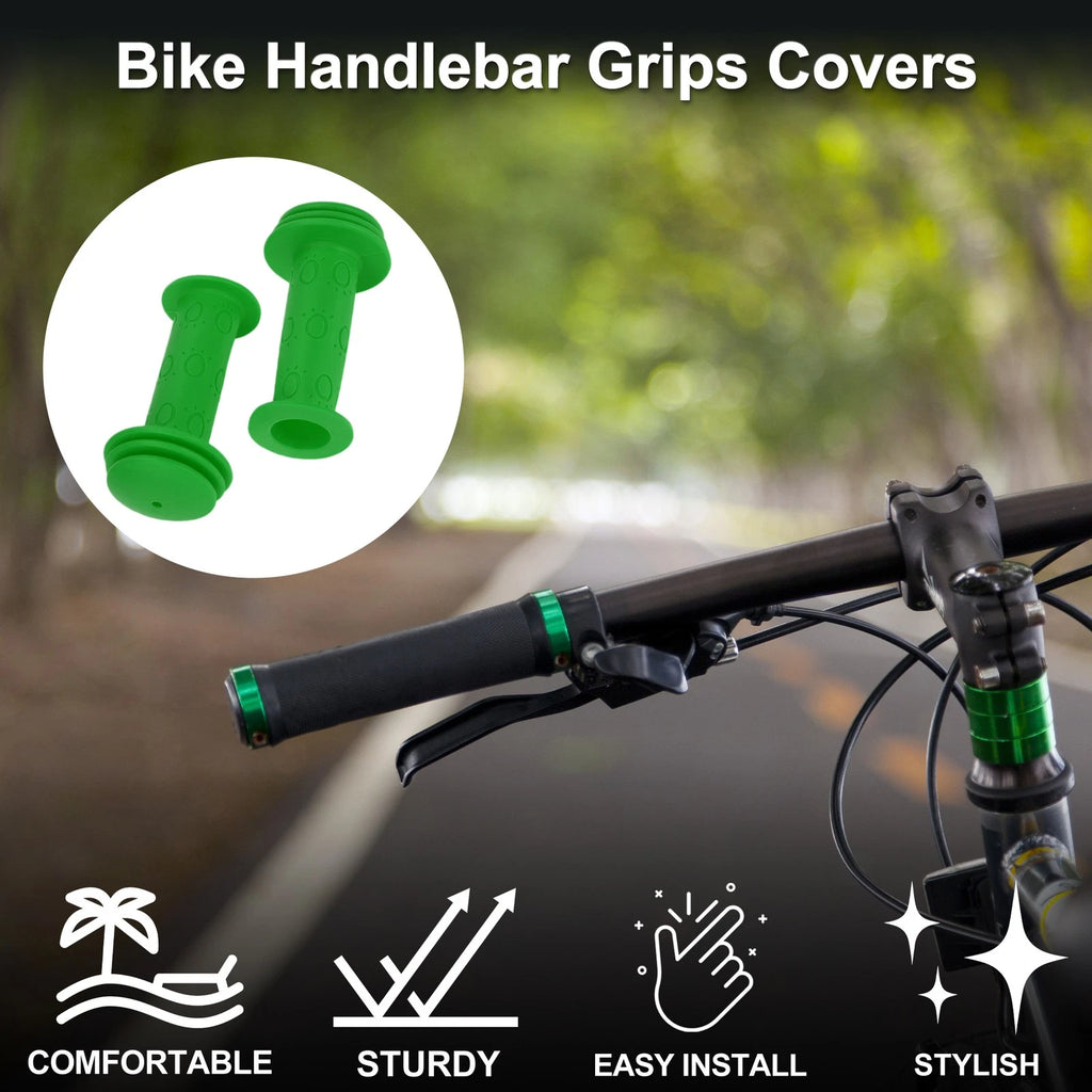 Bike Handlebar Grips 95mm Lightweight End Grip Protector Green 1 Pair for MTB