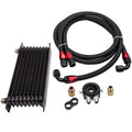 10 Row AN 10 Universal Engine Oil Cooler & Filter Adapter Kit - Black