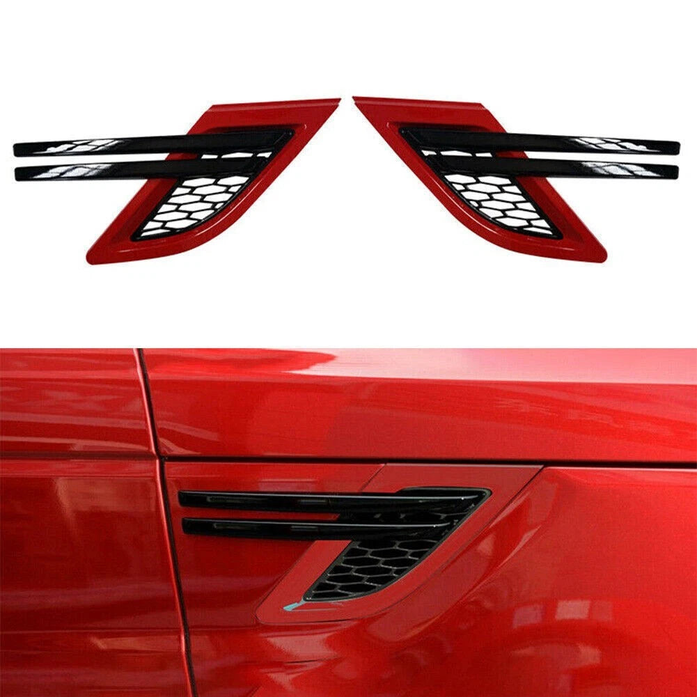 2PC Side Fender Mesh Grille for Land Rover Range Rover Sport (2014–2017) Red