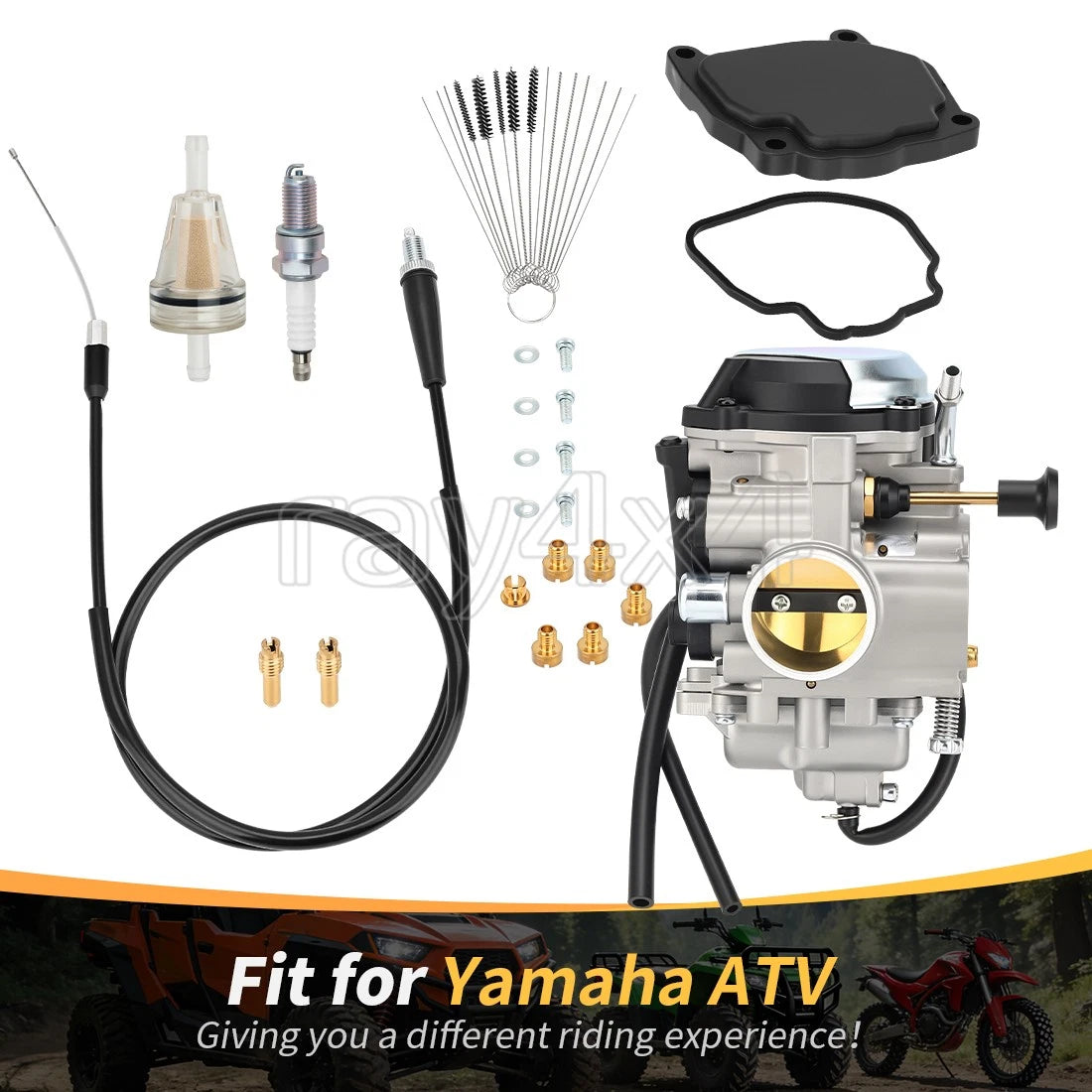 Carburetor w/Throttle Cable for Yamaha Bear Tracker 250 (1999–2004)
