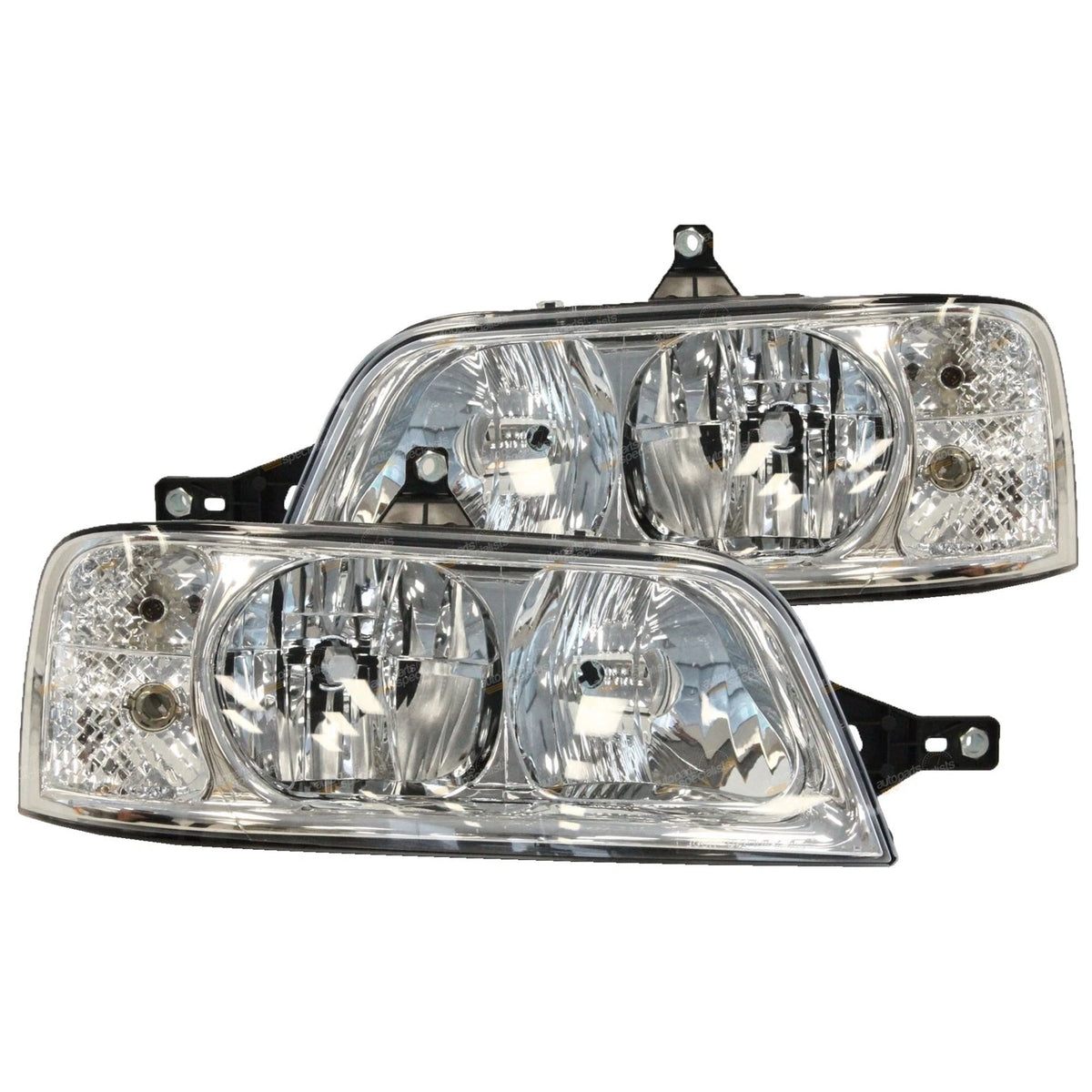 Clear/Chrome Halogen Headlights Pair LH+RH for Fiat Ducato (2002–2007)
