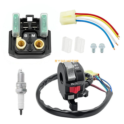 Handlebar Switch & Starter Solenoid Relay Kit for Yamaha Grizzly 350 400 660 (2007–2014)