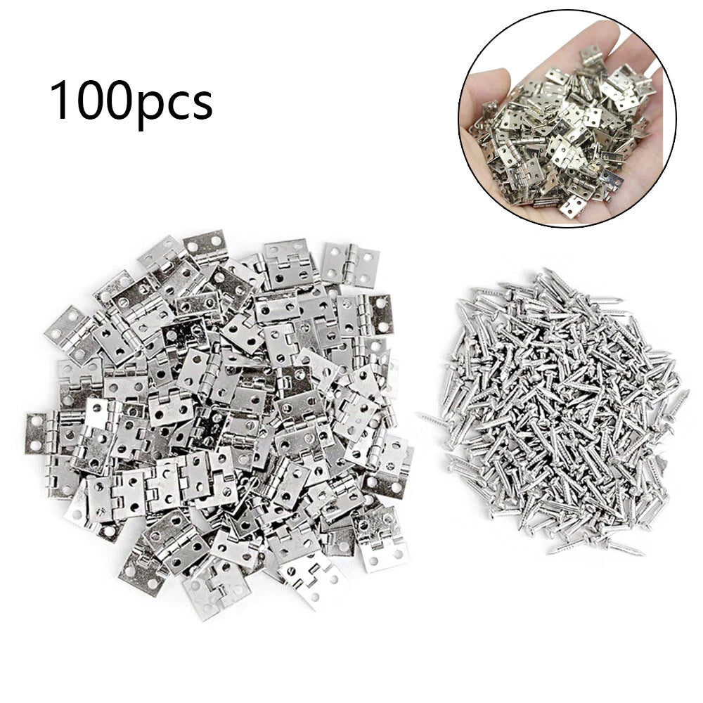 100pc Mini Metal Hinge for Craft Projects (8x10mm)