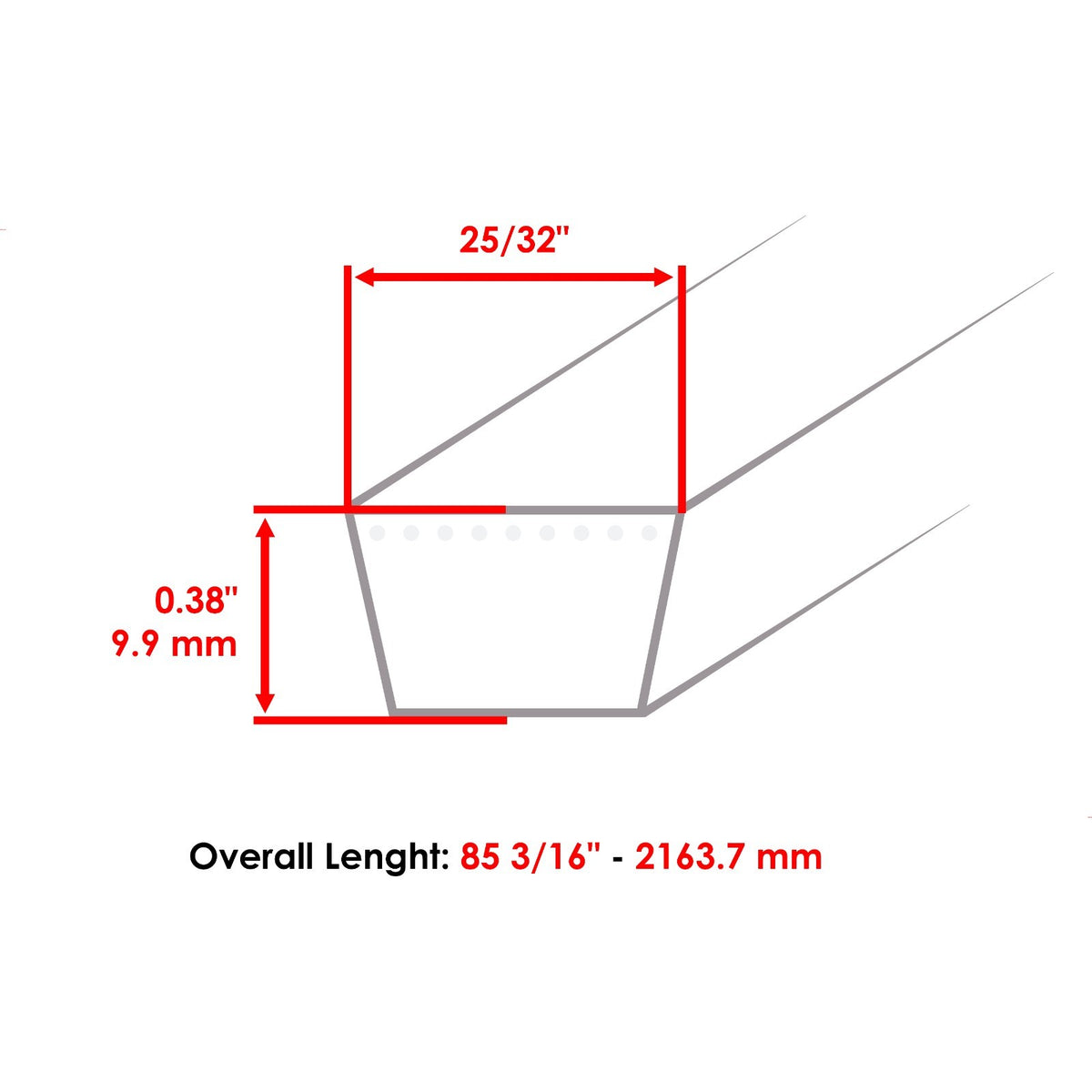 Drive Belt 3/16 Inch Thick Replacement for John Deere 325 335 345 355D (—)