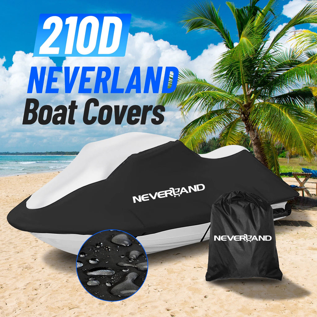 Trailerable Jet Ski Cover for Jet Skis up to 120" - Waterproof Heavy Duty Black