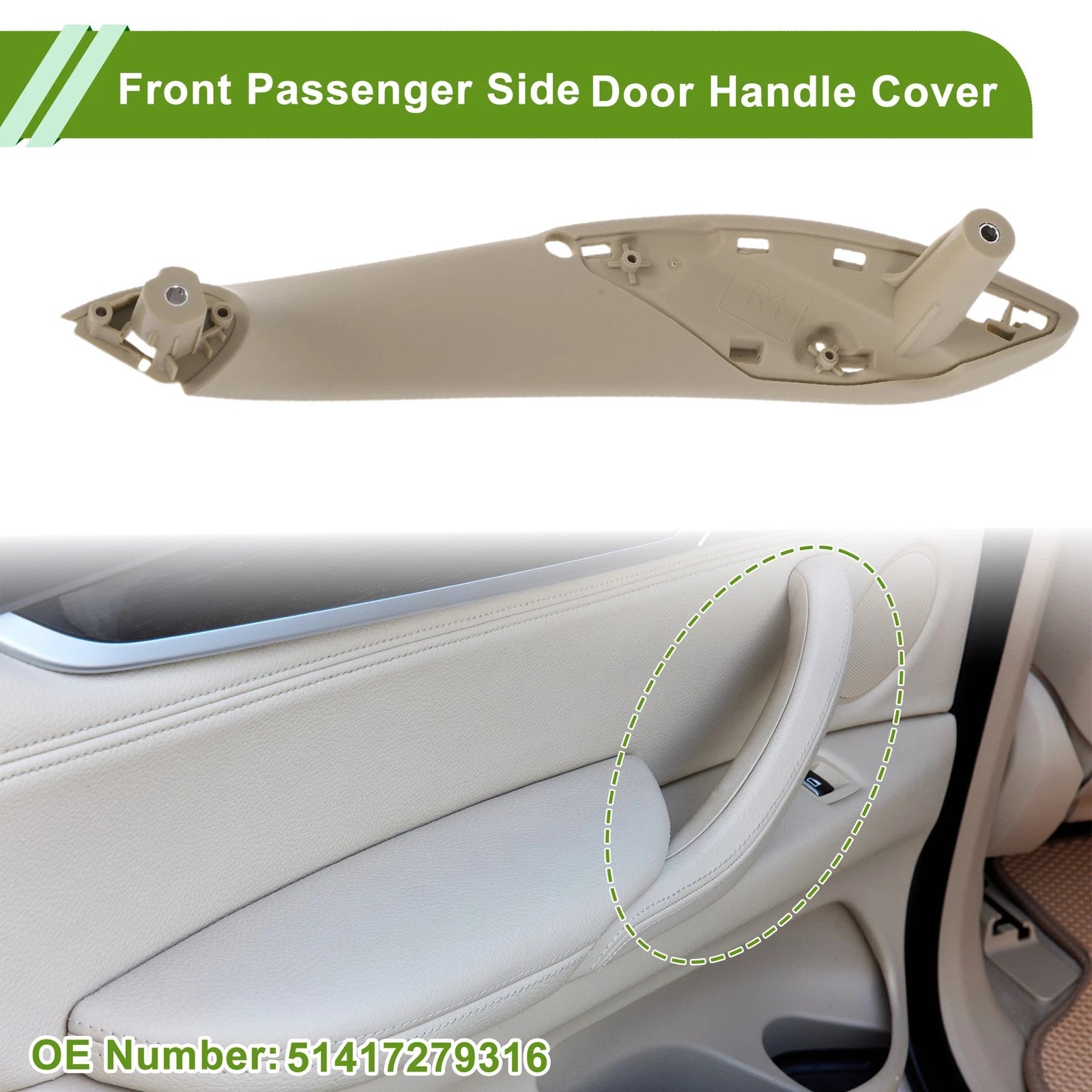 Door Panel Handle Pull Trim Cover Replacement for BMW 3 Series (2012–2018)