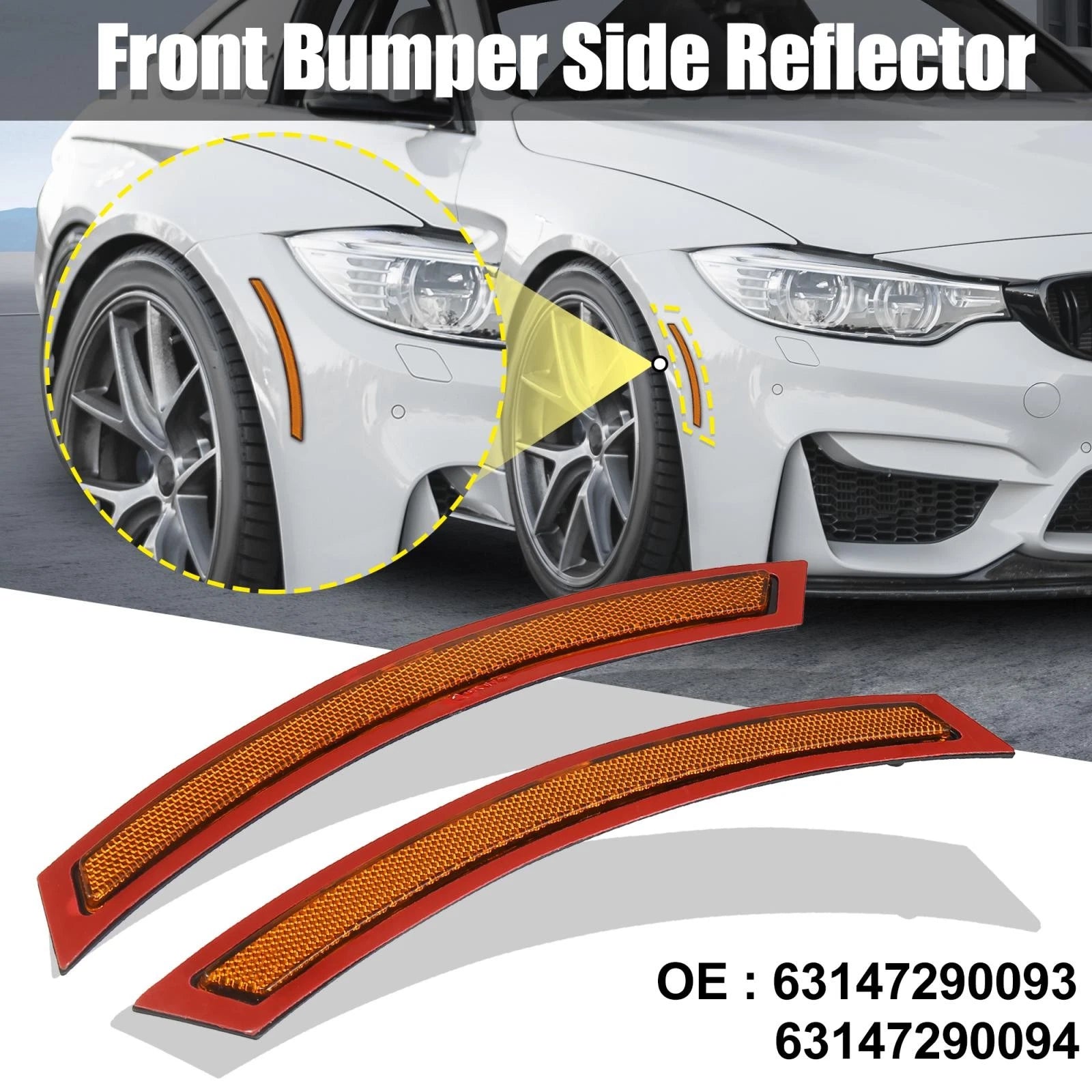 Front Bumper Reflector Yellow Replacement for BMW F15 F85 (2014–2018)