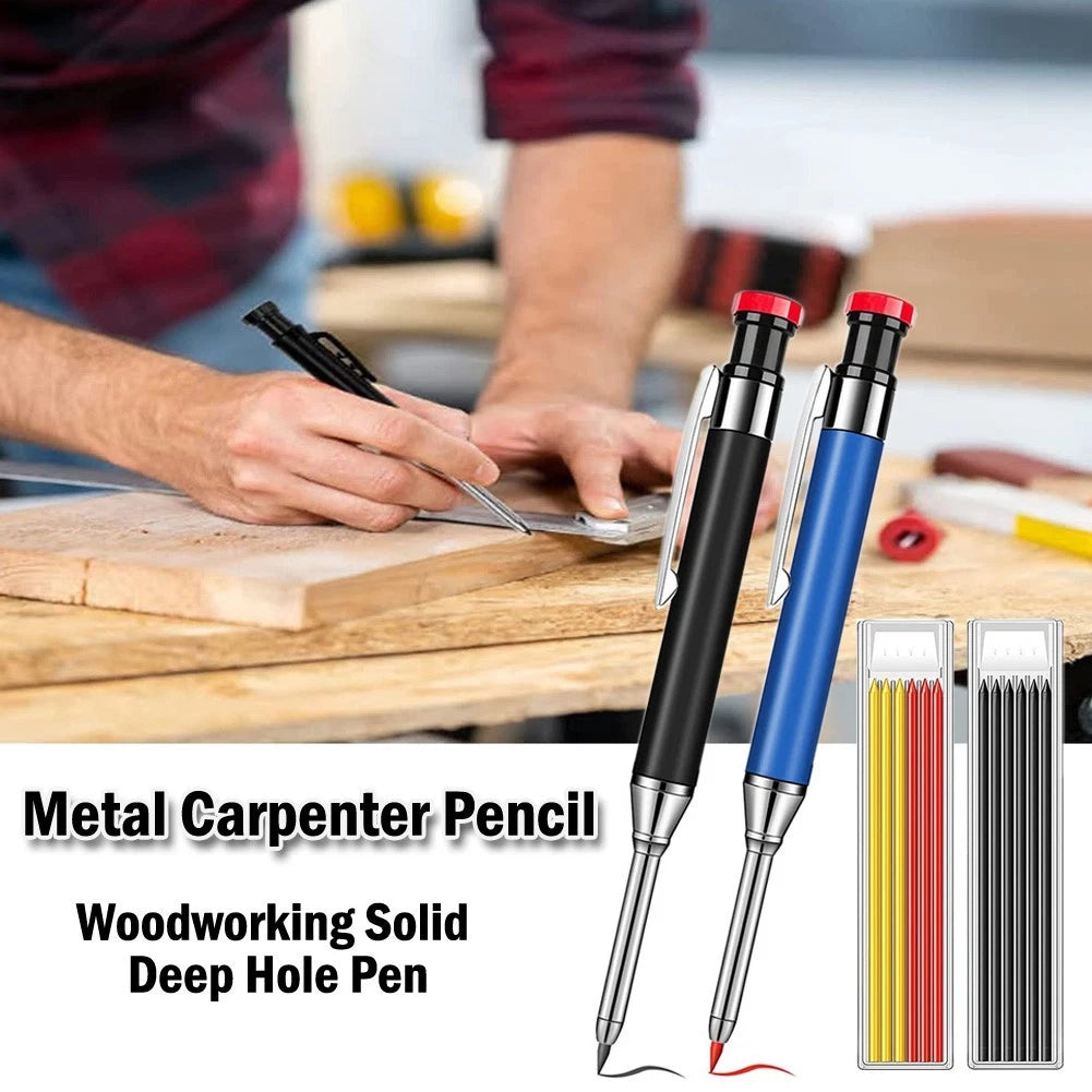 Carpenter Pencil for Woodworking with Built-in Sharpener