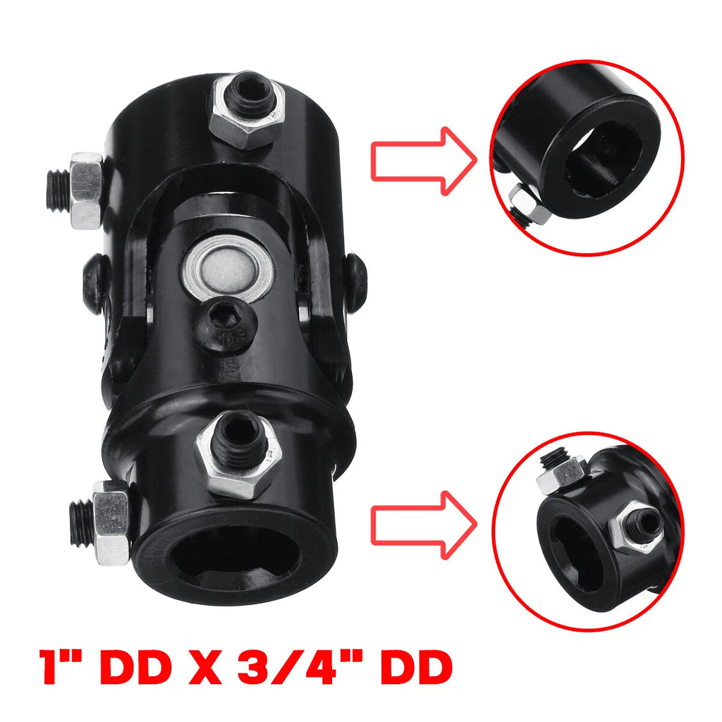1" DDX3/4" DD Black Steering U Joint Coupler for Universal (DD)