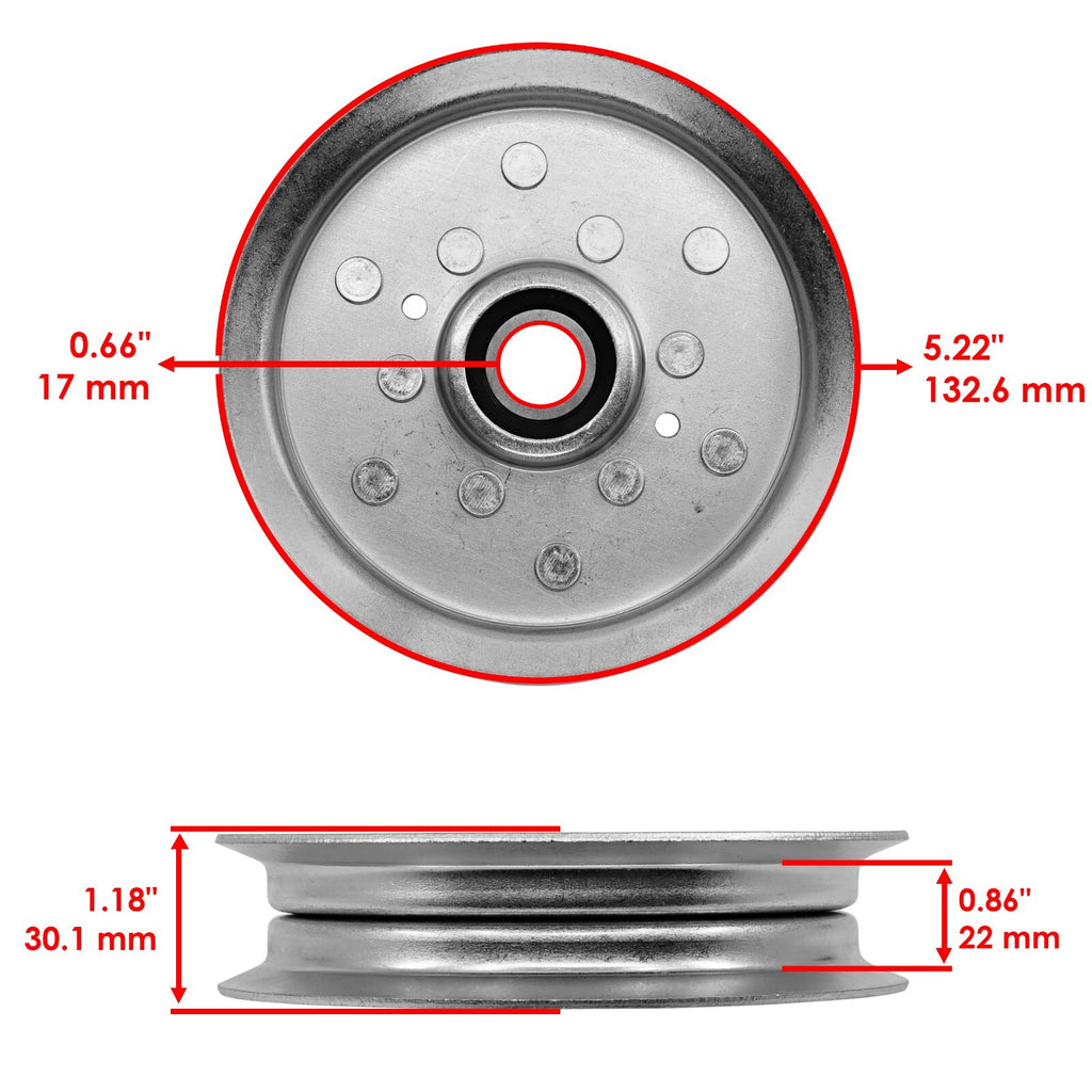 V-Idler and Flat Deck Pulley Set for John Deere 42 Inch (2006–2018)