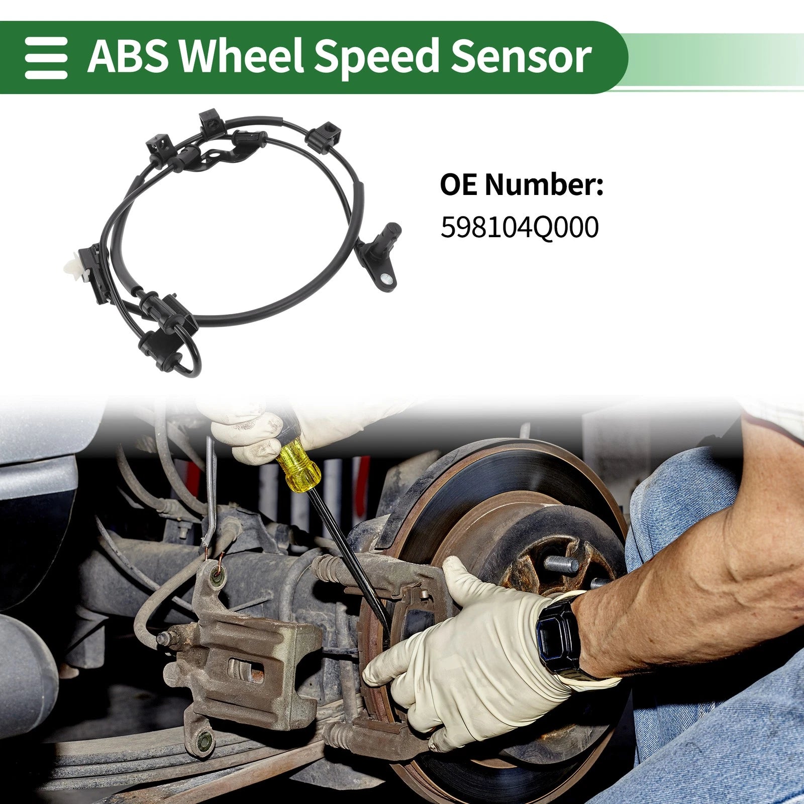 ABS Wheel Speed Sensor Front Left Replacement for Hyundai Sonata (2015–2020)